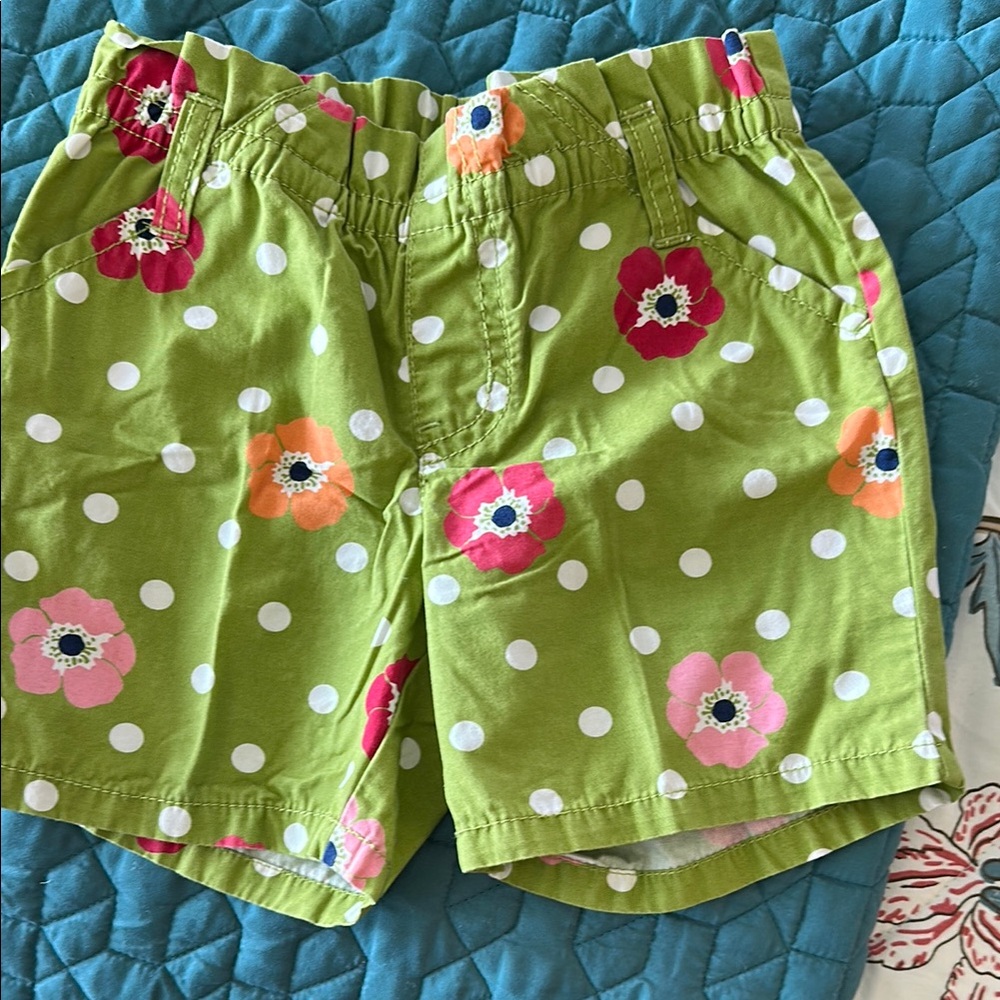Floral Green Kids Shorts